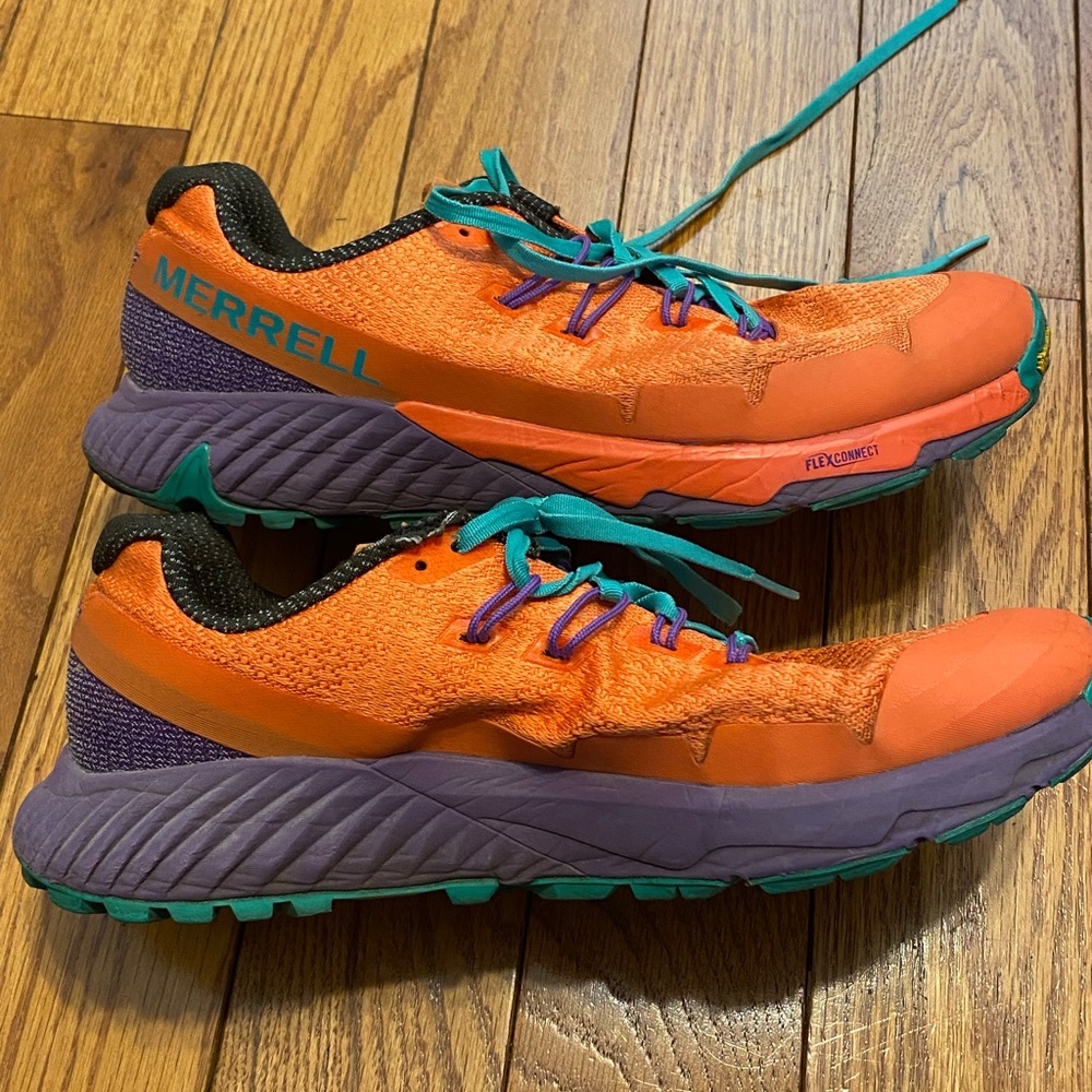 Merrell Agility Peak Flex 3 Trail Shoes J066184 Orange‎ Purple Women's Size 10